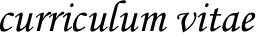 curriculum vitæ